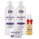 PAVASARIO IŠPARDAVIMAS - KERATIN SILK: ŠAMPŪNAS, KONDICIONIERIUS IR KAUKĖ + DOVANA: PLAUKŲ ALIEJUS
